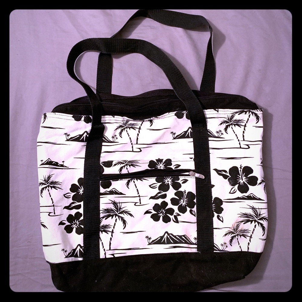 Palm Tree & Hibiscus Hawaiian Bag